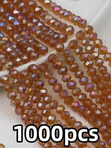 200pcs 3mm Flat Oval AB Color Glass Crystal Beads, Suitable For DIY Handmade Fashion Bracelet Necklace Jewelry Making Accessories - Multicolor - View 40