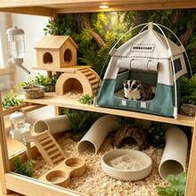 1 buah Tenda Hewan Peliharaan Kecil Berwarna-warni, Cocok untuk Hamster, Sugar Glider, dan Burung Beo, Habitat Persembunyian yang Bernapas, Tempat Persembunyian dan Sarang yang Nyaman di Dalam Kandang - Satu-Ukuran - View 10