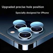 Tempered Glass Lens Protector Film For IPhone 17pro Max/16/16 Pro/16 Plus/16 Pro Max/15/15 Pro/15 Plus/15 Pro Max/14/14 Pro/14 Pro Max, High-Definition Transparent Camera Film, Scratch-Resistant, Small Size Single Lens Style, Phone Accessories - Clear - View 8