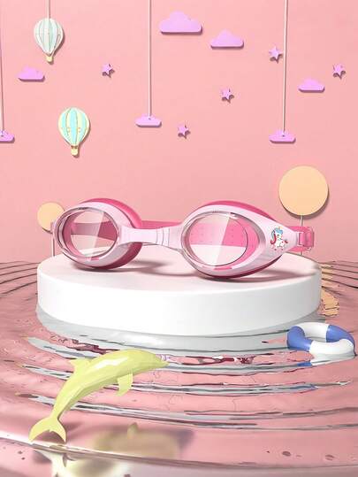 1pc Kids Swimming Goggles, Waterproof Anti-Fog Clear Lens Soft Comfort Swim Glasses For Boys Girls(Send Waterproof Earplugs)