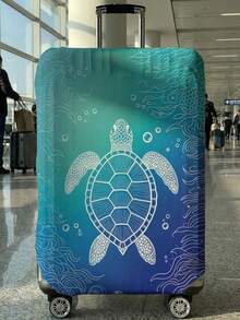 Fresh Ocean Element Sea Turtle Print Luggage Protective Cover, Suitable For 18-32 Inch Suitcases, With Strong Elasticity To Protect Luggage (Anti-Scratch, Anti-Dust) And Decorate Luggage (Turn Regular Suitcase Into Personalized One), Luggage Cover, Travel Accessory. - Multicolor - View 18