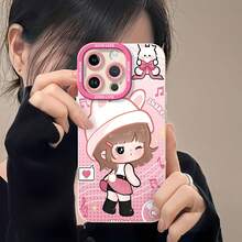 Música con temática de conejita de anime rosa bailando.funda de teléfono Fundas compatibles con ,Apple,VIVO,OPPO,,, y Honor.Fabricadas en silicona TPU,ofrecen protección contra golpes y caídas. - Blanco - Ver 6