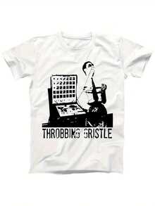 Unisex T-Shirt For Men And Women Featuring A Design By The Industrial Music Band Throbbing Gristle, With A Musical Equipment Print And Text. Soft And Versatile, This Essential For Casual Streetwear In All Seasons Offers An Affordable Everyday Look And Makes A Perfect Gift For Fans And Friends. Suitable For Lounging At Home, Everyday Wear, Parties, And Travel, It's Also A Great Present For Friends Or Family. - 白色 - 查看 1