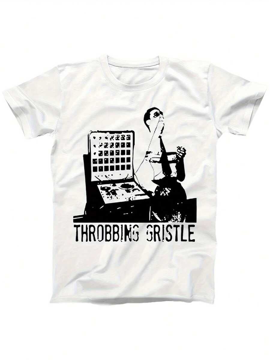 Unisex T-Shirt For Men And Women Featuring A Design By The Industrial Music Band Throbbing Gristle, With A Musical Equipment Print And Text. Soft And Versatile, This Essential For Casual Streetwear In All Seasons Offers An Affordable Everyday Look And Makes A Perfect Gift For Fans And Friends. Suitable For Lounging At Home, Everyday Wear, Parties, And Travel, It's Also A Great Present For Friends Or Family. - 白色 - 查看 1