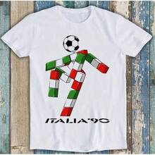 Camiseta Divertida con el Logo de Italia 90, Mundial de Fútbol 1990, Italia, Regalo Original, M1460 - Negro - Ver 1