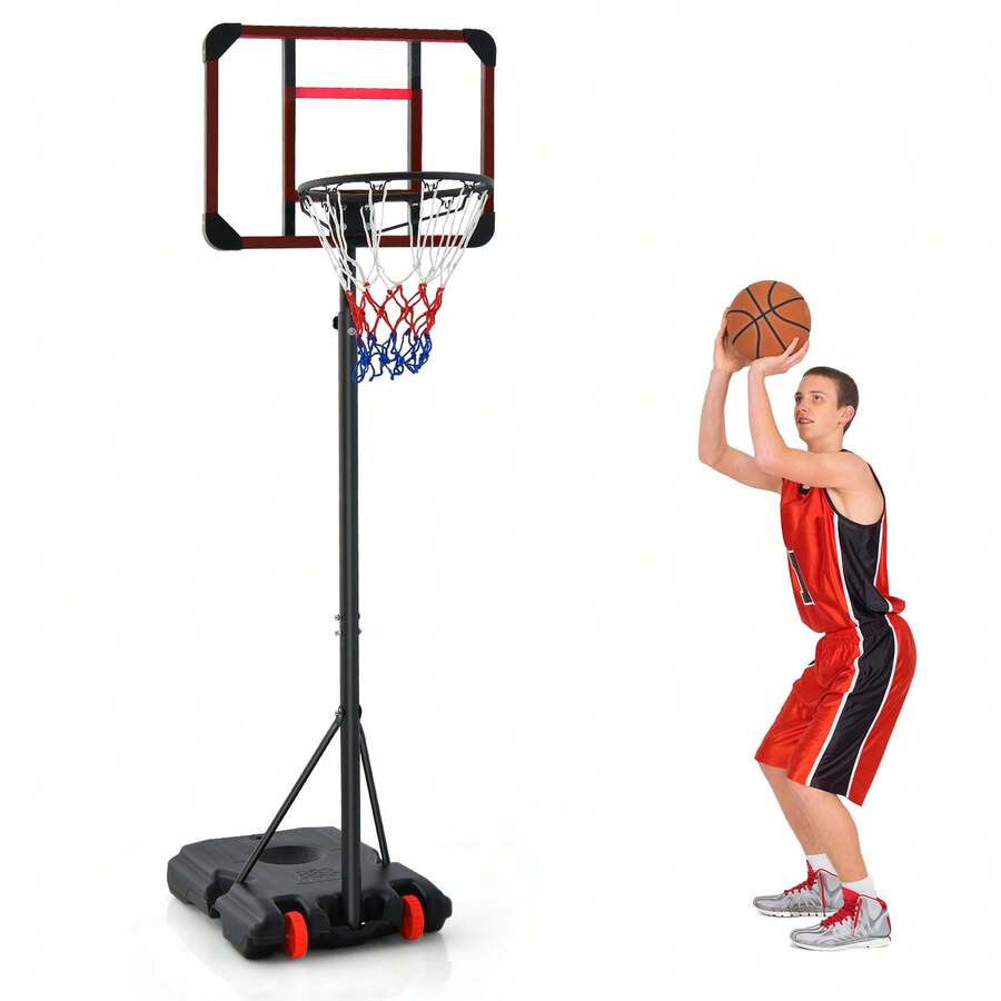 GOFLAME All Weather Basketball Hoop Basketball Hoop Stand With Wheels For Playground Park Backyard Gym Adjustable Basketball Hoop With Height Adjustable And Tripod Base - Black - View 1