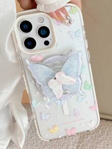1pc Spring Fresh Butterfly Design: Elegant Bow Magnetic Phone Stand - With Foldable And Extendable Functions. This Stylish Multifunctional Smartphone Accessory Is Specially Designed For Women And Young Girls, Fully Compatible With Apple And Android Devices - Multicolor - View 11