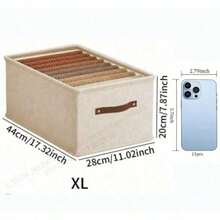 1 pieza Caja de almacenamiento plegable de tela Oxford blanca, organizador de armario sin divisor, adecuado para vaqueros, suéteres, decoraciones, decoración de otoño, decoración navideña, decoración de habitación, decoración del hogar, decoración de dormitorio - Blanco - Ver 7