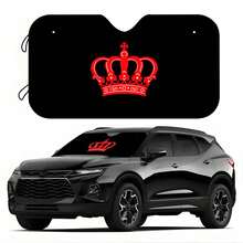 1pc Interesting Windshield Sunshade, Universal Fit For Car/SUV/RV/Truck Front Window, Foldable Sun Visor To Keep Vehicle Cool, UV & Heat Reflective, Upgraded Reinforced - Crown - View 10
