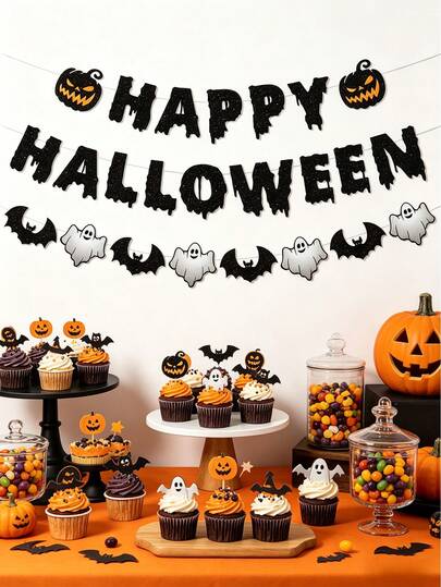 1 Bộ Cờ Treo Halloween Vui Vẻ, Cờ Giấy Kéo Họa Tiết Dơi, Bí Ngô, Ma Quỷ, Trang Trí Phông Nền Tiệc Halloween, Phụ Kiện Chụp Ảnh Halloween, Cờ Treo Tường Trang Trí Halloween, Trang Trí Tiệc Halloween, Trang Trí Halloween, Trang Trí Nhà Cửa, Trang Trí Phòng, Trang Trí Trong Nhà Ngoài Trời, Trang Trí Sân Vườn, Trang Trí Mùa Thu, Trò Chơi Xin Kẹo, Đồ Dùng Tiệc Halloween