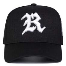 1顶男士R字卡车司机帽，个性化字母刺绣棒球帽，街头时尚五片帽，户外防晒休闲帽，适合春季、秋季、旅行、海滩、节日、假日等场合。 - 多色 - 查看 5