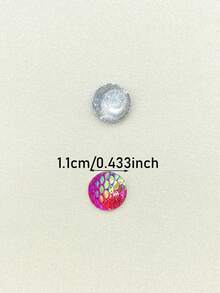 50pcs/Pack Iridescent Gradient Fish Scale Shaped Resin Sequins, DIY Clothing Accessories, Shoes, Bags, Hair Decorations - Deep Blue AB - View 2