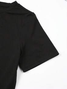 100% Cotton T-Shirt, Short-Sleeved Round Neck T-Shirt For Women, Fashionable For Spring And Summer, Urban Style, Light Luxury, Suitable For Parties And Holidays, With Animal And Letter Prints, Popular T-Shirt, Local Delivery, New Summer Fashion Product, Father's Day Gift T-Shirt. - 黑色 - 查看 4
