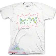 Camisetas deportivas a juego con el Retro 4 GS Valentines Pink Mint - Retrorats Shirt - forma - Ver 1