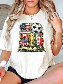 Camiseta unisex de manga corta, 1 piezaInformalEstiloMujeresCamisetaMundoCopa2026Estados UnidosCanadáMéxicoFútbolTorneoDiseñoVeranoDesgasteRegaloParaFútbolAficionadosVeranoTopsVeranoConjuntos de ropaParaJugadorashombre, , , Dazymujer,romwehombres, bohochic,maestrasregalos,camisetaparaconjuntos de mujercon curvasparamu,y2k, - Blanco - Ver 6