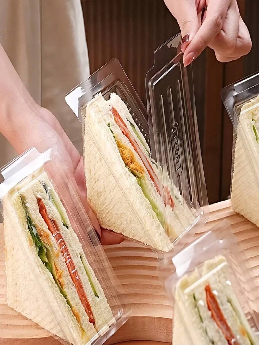 20/50个装翻盖塑料食品保鲜盒 - 加厚可堆叠防漏长方形餐盒，适用于餐厅、面包店、外卖、打包 - 可用于包装三明治、蛋糕和糕点