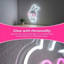 1 Peça Sinal de Néon com Formato de Raposa Fofo, Luz de Néon LED Multicolorida Alimentada por USB, Luz Decorativa de Parede para Quarto, Sala de Jogos, Sala de Homens, Sala de E-Sports, Decoração de Quarto Personalizada e Moderna, Arte de Parede de Jogador, Lâmpada Noturna Perfeita, Presente de Aniversário, Presente de Festival para Crianças, Meninos, Adolescentes, Fãs de Animais, Amigos e Família - luz policromática - Visão 10