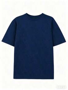 1pc Cotton Double-Sided Printed, Anti Social Club Printed T-Shirt, Suitable For Daily Wear, Casual Summer Wear, Slightly Elastic, Breathable, Outdoor Holiday Sports, Gift T-Shirt, Holiday Gift, Perfect Gift. Summer Outfits For Women Maija Ropa De Mujer Tropical Outfits - Màu xanh hải quân - Xem 3