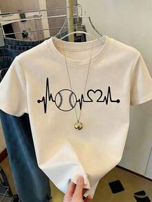 New! Women's Short-Sleeved Blouse, Plain Design, Ideal For Lounging At Home Or Casual Wear. Limited Time Offer. Beautiful, Comfortable Blouse With A Regular Length. Machine Washable. - Vintage Street Style Unisex Loose Cotton Short Sleeve Crew Neck T-Shirt. Women's Blouses, Women's T-Shirts, Casual Blouses For Ladies. - 杏 - 查看 7