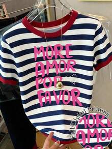 Camiseta de mujer de manga corta con cuello redondo y estampado floral, casual de verano - Multicolor 5 - Ver 1