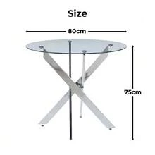 5-Piece Dining Set (1 Table + 4 Chairs) - Special Offer 1+4 - Silver - View 5