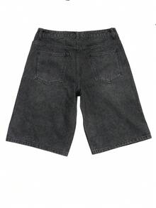 Men's Rhinestone Denim Shorts - Grey - View 5