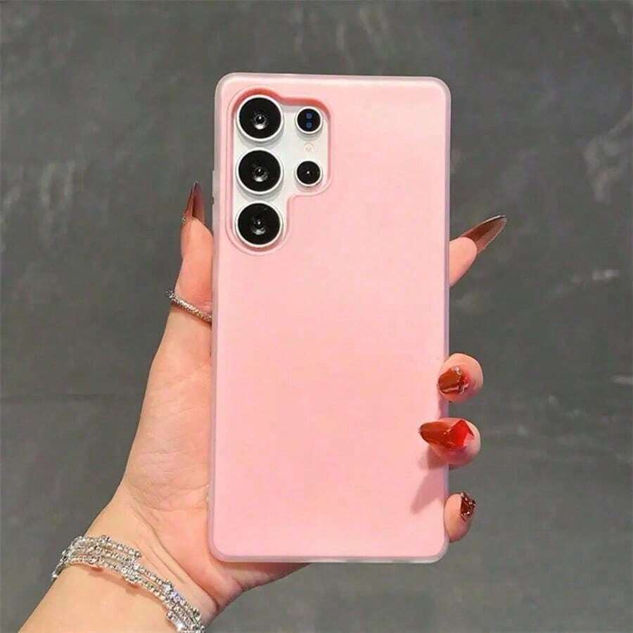 二合一手机壳，适用于三星 Galaxy A56 A17 A37 A57 S25FE S26 Ultra S25 Ultra，彩色果冻设计，双层结构，PC 背壳 - 粉色 - 查看 1
