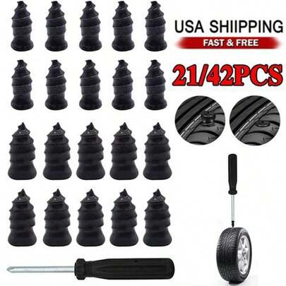 11 Pcs Tire Quick Screws, Repair Kit, For Cars And Motorcycles, Vacuum Tire Self-Adhesive Repair Nails, Mushroom-Shaped Nails, Non-Destructive Quick Tire Repair Tools