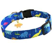 Collar de perro lindo con dije de flor en colores rosa, amarillo y blanco, ajustable, con estampado floral para perros hembra y macho de tamaño pequeño, mediano y grande - Azul - Ver 1