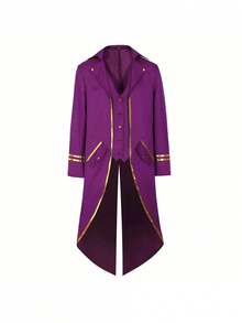 Cosplay Clothing - Purple Swallowtail Coat With Gold Trim - View 12