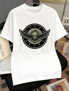 1 Women's Plus Size 5XL Sweater, White, 180 G/M², With Gothic And Mexican Day Of The Dead Skull Print - Short Sleeve, Round Neck, Casual And Halloween Costume (Machine Washable) - Plus Size Mexican Folk Art Style. - 白色 - 查看 6