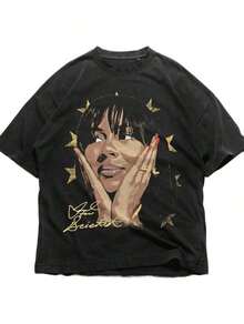 1 Piece Mariah Scientist Rapper Young Hip-Hop T-Shirt For Men And Women, Classic Women's T-Shirt With Free Thugs Print, Crew Neck, Short Sleeve, Y2K Vintage Streetwear Style, Oversized Graphic Cotton T-Shirt For Women, Loose And Comfortable, 180g 100% Cotton, All Designs Are Printed. Unisex. - A9 - 查看 8