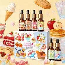 Óleo Essencial de 10ml com fragrâncias de Café da Manhã Americano, Algodão Doce, Água com Bolhas de Limão, Bolo Rocambole, Maçãs Caramelizadas, Pão de Aveia, Chiclete e Sorvete. Aroma doce e duradouro, ideal para difusores de carro, uso doméstico ou externo, compatível com umidificadores, difusores de aroma e varetas difusoras de rattan. Ótimo para presentear. - Tamanho Único - Ver 1