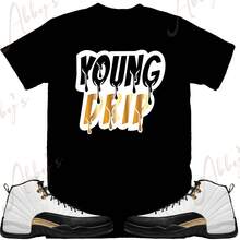 Camiseta Young Drip a juego con las s sRetro 12 Royalty, camiseta Retro 12 Royalty, camiseta con zapatillas 12 Royalty - forma - Ver 1