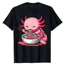Anime KawaI1I Axolotl Eating Ra Noodles  n Gir1l B1Oy T-S1Hirt Cute Artwork Axolotl Lover Graphic Top anese C1Artoon .220G man Al1 godn spine, 220G A1DA for stability. The styling A1DA1 is suitable for all identities, both male and female. Fabric S 1 fabric C 1ality, practical in any combination A1JE, soft to the touch but designed for permanence. Fresh blouses, fall suits, VaC1Actions, Mexican themed, 2026 World Cup themed dresses - Negro - Ver 1