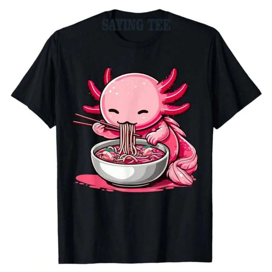 Anime KawaI1I Axolotl Eating Ra Noodles n Gir1l B1Oy T-S1Hirt Cute Artwork Axolotl Lover Graphic Top anese C1Artoon .220G man Al1 godn spine, 220G A1DA for stability. The styling A1DA1 is suitable for all identities, both male and female. Fabric S 1 fabric C 1ality, practical in any combination A1JE, soft to the touch but designed for permanence. Fresh blouses, fall suits, VaC1Actions, Mexican themed, 2026 World Cup themed dresses - Negro - Ver 1