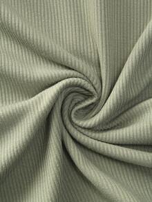 Camisola acolchada de unicolor versátil y casual - Verde - Ver 10