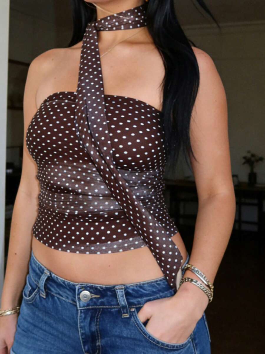 Women Tank Tops & Camis - Dark Brown - View 1