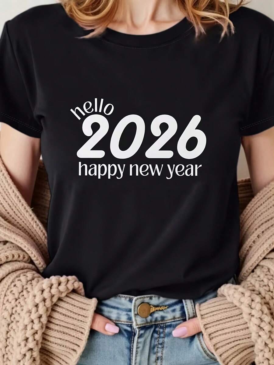 Plus Size - Plus Size Graphic Print T-Shirt | Short Sleeve Crew Neck Casual Top for Summer & Spring, Women'S Plus Size Clothing