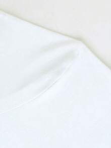 Camiseta deportiva holgada de manga corta y cuello redondo para mujer con diseño de calavera sorprendida - Blanco - Ver 6