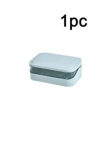 1/2/4 chiếc khay đựng xà phòng hình chữ nhật bằng nhựa có nắp đậy, giá đựng xà phòng di động, khay đựng xà phòng thoát nước cho phòng tắm, phụ kiện phòng tắm, trang trí nhà cửa, trang trí mùa thu, trang trí mùa tựu trường. - Nhiều màu - Xem 12