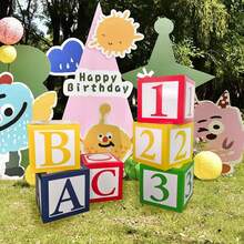 Back To School Party Decoration Set - ABC123 Colorful Letter & Number Stacking Balloon Box, Suitable For Kindergarten, School Theme Events Decor - View 2
