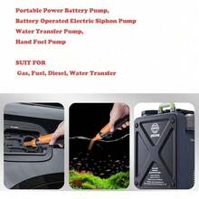 2026 Upgrade Portable Power Battery Pump, Battery Operated Electric Siphon Pump, Gas Pump For Gas Can, Extended Hose Fuel Transfer Pump, Portable Hand Fuel Pump For Gas, Fuel, Water Transfer - Default - View 7