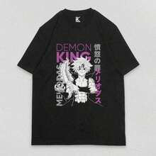 Camiseta de estilo urbano inspirada en anime |     Camiseta con Gráficos de Anime |     Regalo para fanáticos de anime, blusas de niña y 67, CAMISETA MELIODAS V5, camiseta gráfica ligera para niños, ideal para combinar con jeans, pantalones cortos o faldas. Y2k Camiseta Verano Camisa De - Negro - Ver 7
