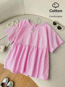 Camisa de mujer tejida a rayas verdes - Rosa - Ver 12