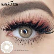 Eyeshare 1对装,适用于自然蓝眼睛、灰色镜片、绿色眼睛的美瞳,可用于美容美瞳,棕色瞳孔 - 棕色 - 查看 4