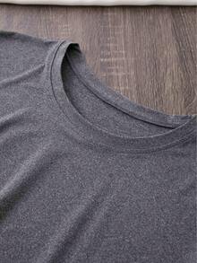1 camiseta con estampado de Silly Goose, 100% poliéster, cuello redondo, ligeramente elástica, top casual con estampado de animales para primavera/verano/otoño. - Gris Oscuro - Ver 4