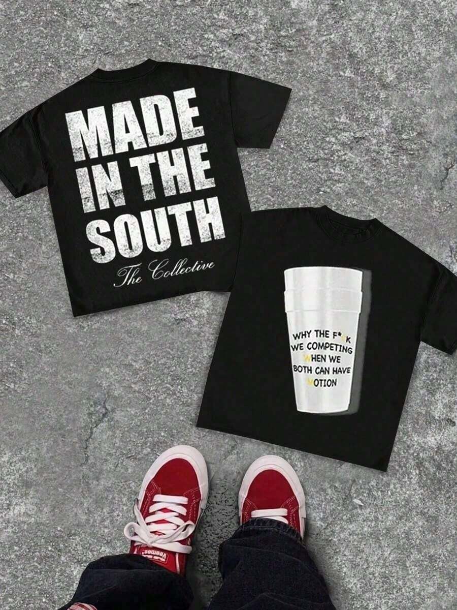 Hecho en el Sur "Bomba Nuclear Anti-Involución: Cup+Eslogan Anti-Involución, Sensación de Fiesta Urbana, Sabor Salvaje es la Fusión Hardcore de la Cultura Urbana y los "Genes del Sur", Filosofía Anti-Involución". . . Camiseta con Declaración de Valor, Brillo Intenso, Sin Salidas, Fuerza, Camiseta Streetwear de Respeto, Bandera de la Ciudad Natal, Advertencia, Ropa de Moda, Camiseta con Estampado para Mujer, Camiseta con Estampado Interesante, Camiseta con Estampado para Hombre, Camiseta 100% Algodón, Diseñada para Jóvenes y la Moda. Ya están aquí, perfectos para ropa casual y estilo urbano. Son excelentes regalos para amigos y familiares. NWWZ - Negro - Ver 1