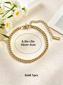 Bộ 1/5/10 vòng tay khóa an toàn, vòng tay mặt dây chuyền điều chỉnh được bằng thép không gỉ 304 với khóa càng cua, thích hợp để tự làm trang sức (màu vàng + bạc). - Vòng tay dây xích đánh bóng hai mặt - Xem 14