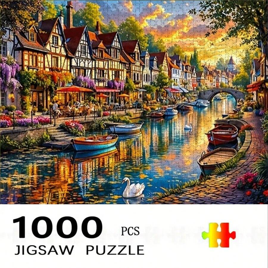 1000片拼图，尺寸50*70厘米/19.7*27.6英寸 - 马赛克艺术工艺墙饰，DIY绘画，无框纸质材料，是家居客厅办公室装饰的理想之选，也是万圣节、圣诞节、新年、复活节的绝佳礼物。